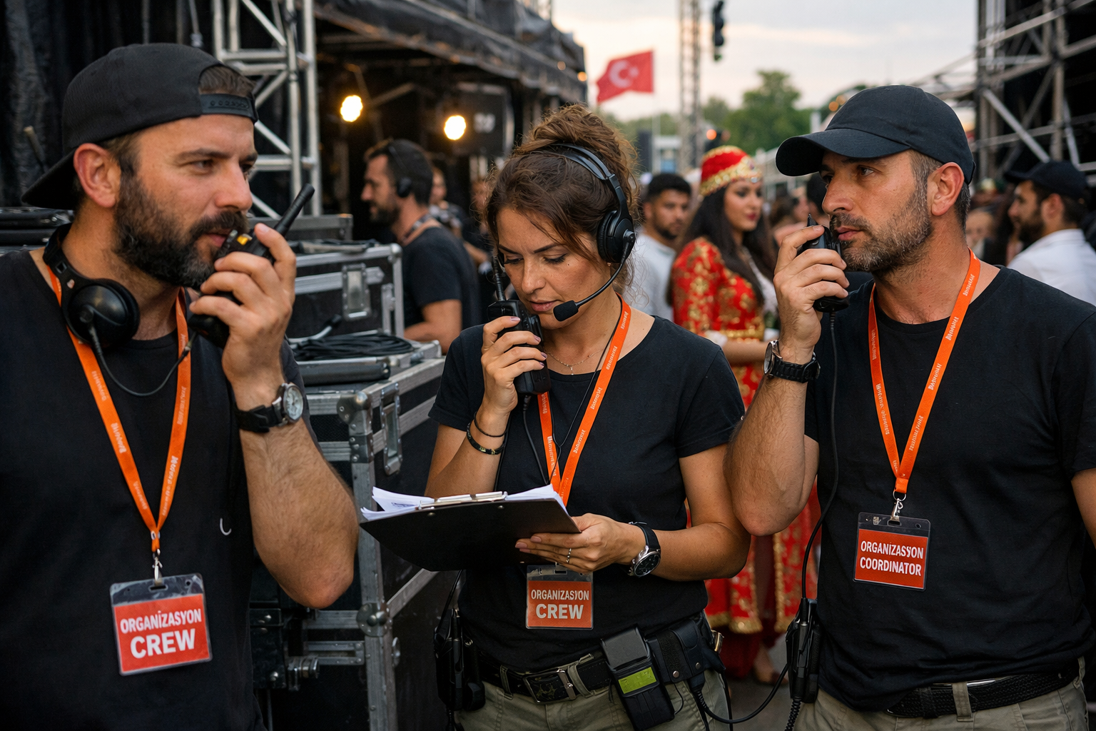 Etkinlik gunu sahada koordinasyon ekibi
