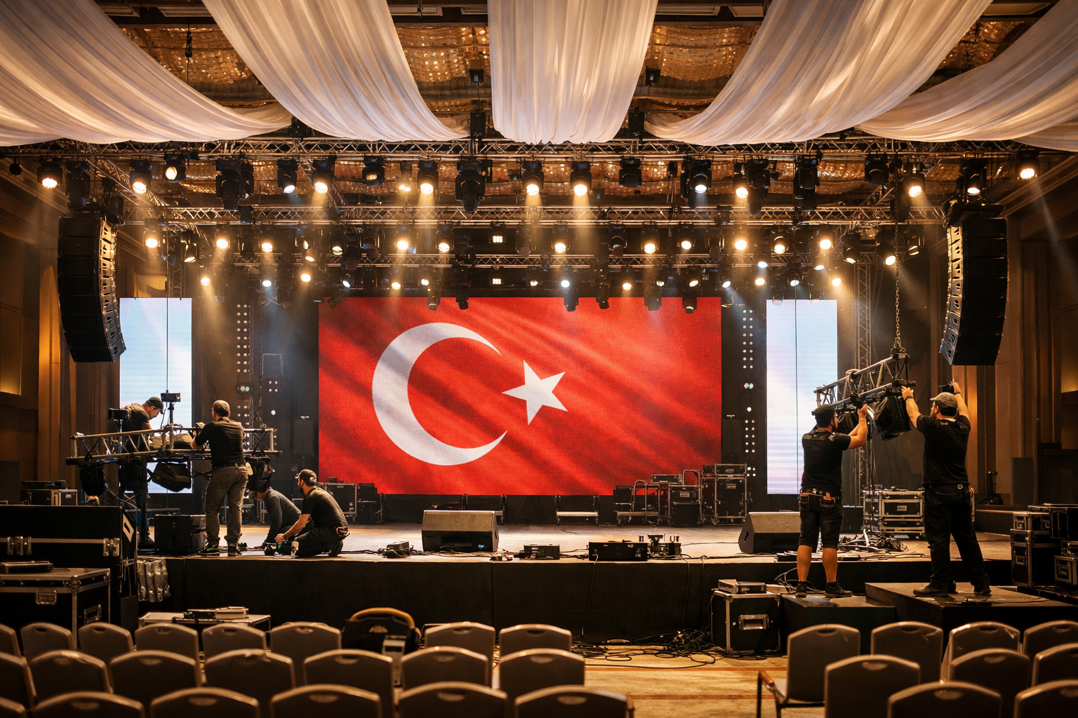 Etkinlik sahne planlama calismasi